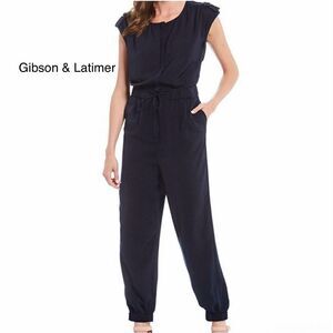❤️BRAND NEW! Gibson & Latimer Navy Cinched Waist Jumpsuit